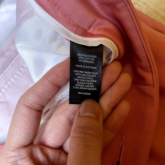 Express Columnist Tapered Mid Rise Salmon Pink Pants - Size 0S - Picture 6 of 6